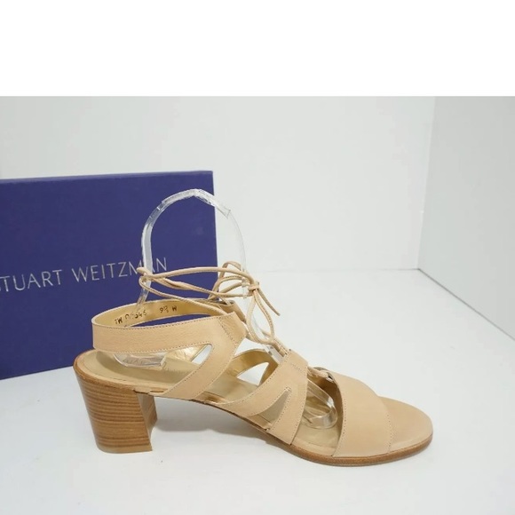 Stuart Weitzman Beige Leather High Heels Sandals - Picture 5 of 8